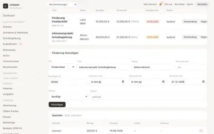 Fördermittel & Spenden