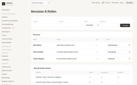 Rollen & Rechte einstellen