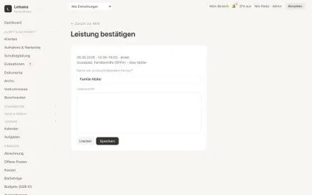 Leistungsnachweis & Unterschrift