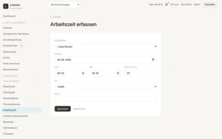 Arbeitszeit erfassen