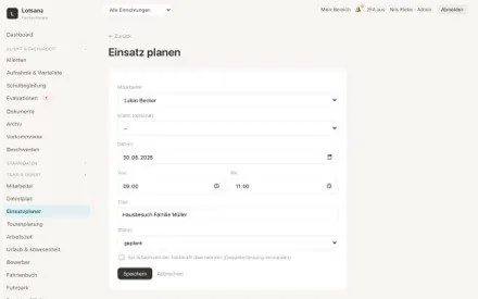 Einsatz planen