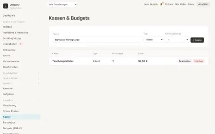 Kasse führen